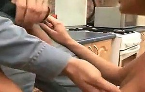 Anal fuck in the kitchen