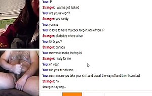 Omegle teen in green room  