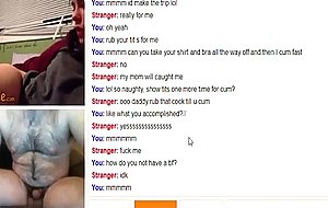 Omegle teen in green room  