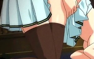 Hentai schoolgirl gets fucked by strap on vibrator