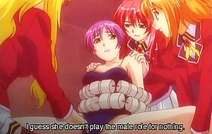 Hentai schoolgirl gets fucked by strap on vibrator