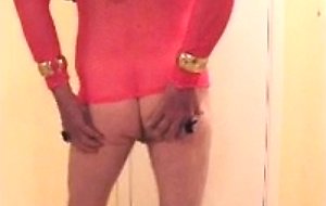 Brunette slut in pink ankle boots