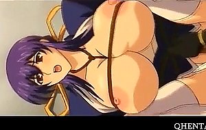 Huge tits anime brunette hammered on floor