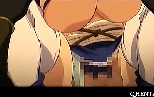 Huge tits anime brunette hammered on floor