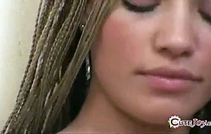 Teen amateur model Cute Joy getting naked, sucking her finger ...