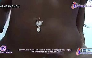 Busty thai ladyboy cums while riding dick