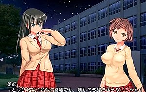 Busty hentai schoolgirl slurping her cunt juices