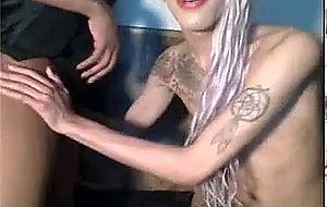 Sex with a petite blonde tgirl