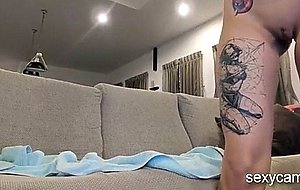 Facial and vaginal for tattooed brunette camwhore   