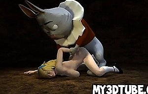 D alice in wonderland gets fucked by the rabbit