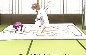 Lovely anime redhead takes big penis