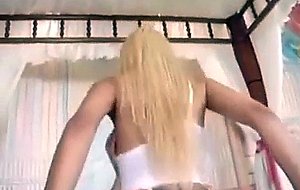 This blonde adores erect prick into her ass