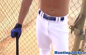 Hot baseball stud sticks his bat up jock ass  