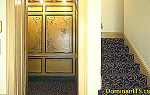 Busty ts assfucking inked male submissive