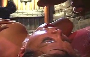 Bald chap banging titty shemale intense
