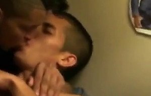 College boys cum on each other at gay dorm room party