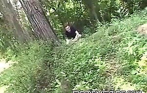 Outdoor fuck with a busty latina ts