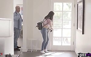 Asian teen gets fed by her stepdad  