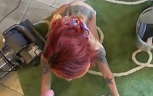 Wild red haired asian ex sucking dick