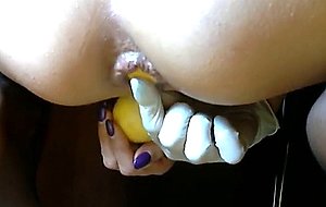 Masturbating with a lemon on bf's cam  