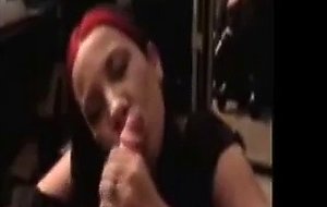 Dyed hair babe hungry for cum 
