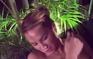 Titty blonde tranny riding cock outdoor