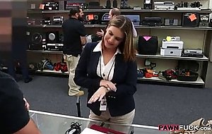 Huge juggs business lady fucked by pawnshop keeper