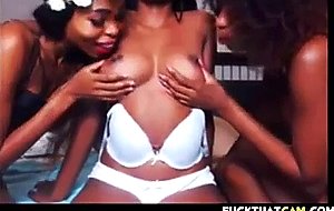 Girlfriends sucking on each other's tits 