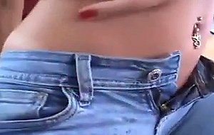 Lonely brunette tranny doll solo