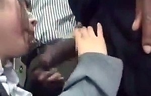 Officelady banged by gigantic black stranger in a train