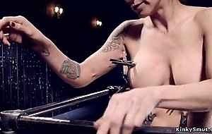 Hot busty sub in extreme devices 