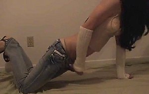 Hot crossdresser strokes cock on cam!