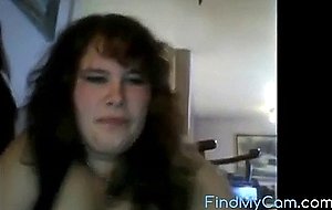 Mom and not her daughter in front of webcam 