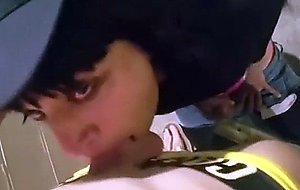 Sissy tgirl takes brutal throat fucking in public