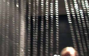 Cute babe with big boobs has a shower