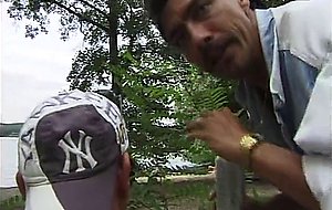 Host ralf dorman watches a guy fucking a honey blonde