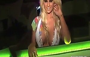 Sexy brittish blonde strips in club  