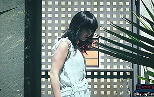 Super natural looking brunette teen strips off lingerie