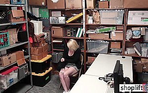 Horny brunette rode a cops big cock in his dirty office