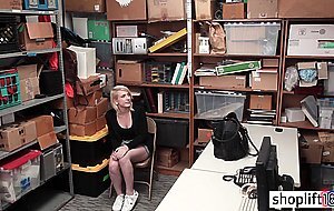 Horny brunette rode a cops big cock in his dirty office