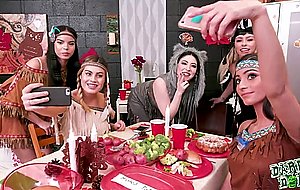 This is a wild tanksgiving party fuck