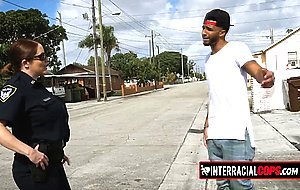 Black tattoed rapper loves to get fucked by two horny white cops during a police operation Join us