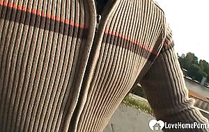 Beauty enjoys being slammed at the construction site