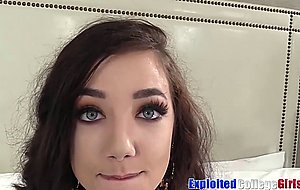 Gorgeous coed raya cumblasted in 1st casting banging