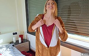 Jordi Gapes Fur Suit Wearing High-Energy Rebecca 