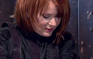 Redhead in strait jacket gets tormented