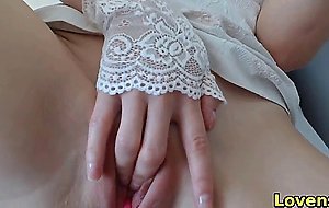 hot babe fingerfucking her tasty pussy on webcam