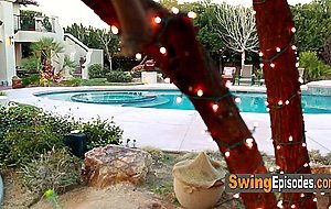 Amateur swingers interact with experienced couples teasing so naughty among them