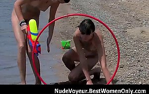 Amazing teens body paint at nudist beach