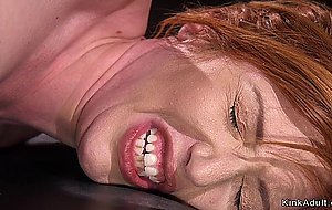 Huge tits redhead machine banged